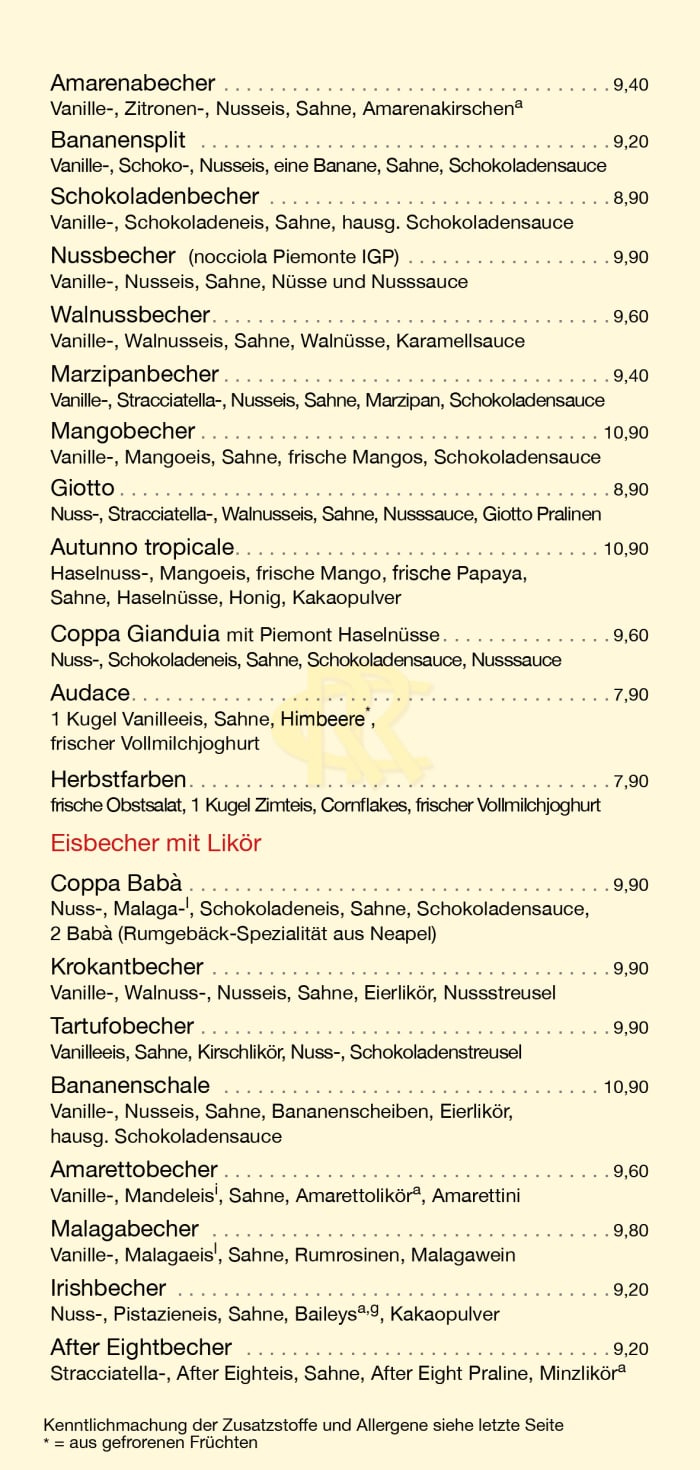 Cercena-Eiskarte-Ausserhaus