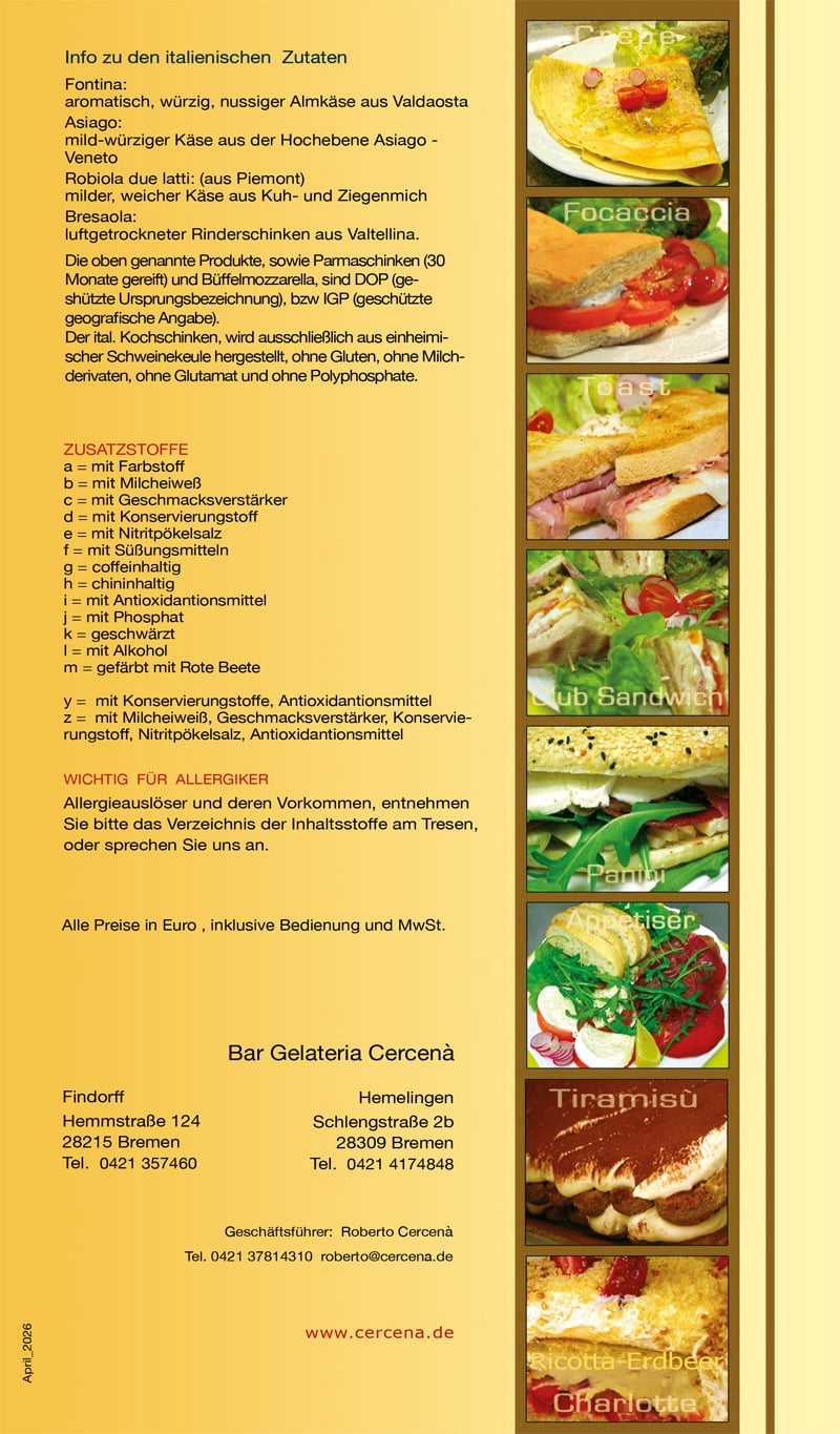 Cercena-Sommereiskarte 2026